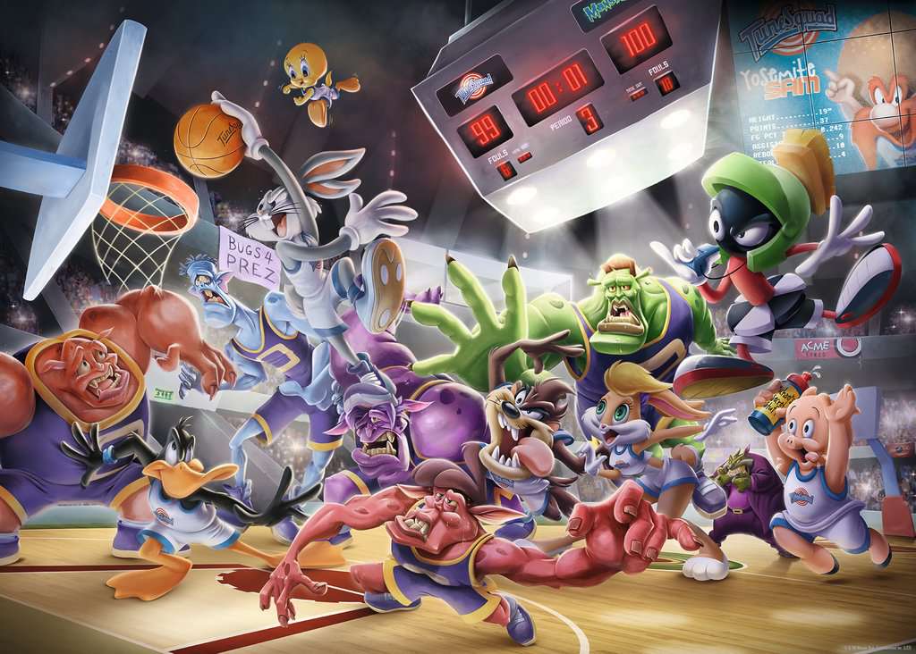 Space-Jam Final Dunk 1000 Piece Warner Brothers Puzzle    