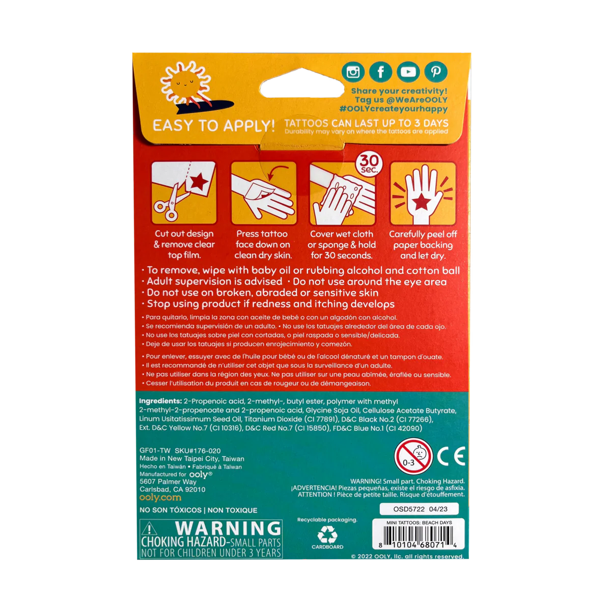 OOLY TATTOO MNI BEACH DAYS