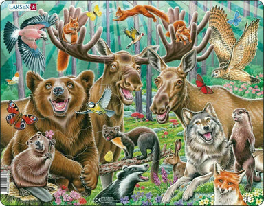 SPRGBK Happy Forest Selfie 42 Piece Larsen Frame Puzzle
