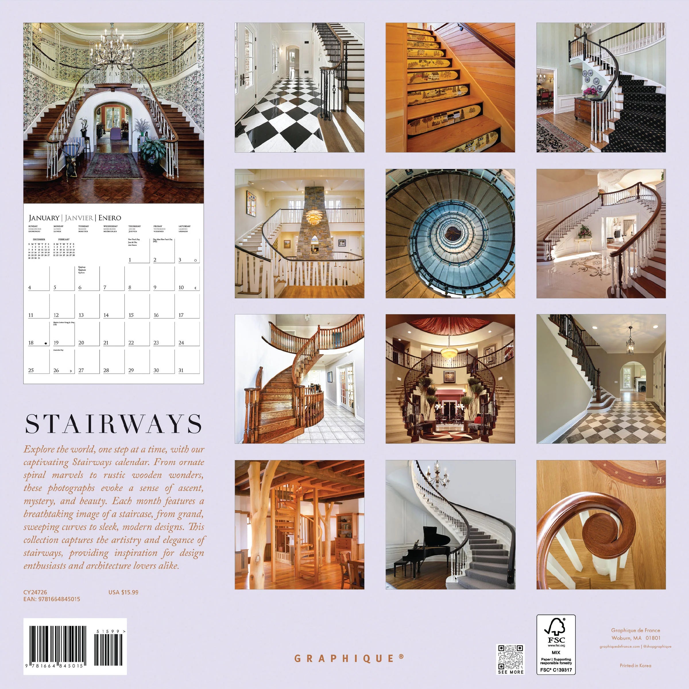 Stairways 2026 Wall Calendar