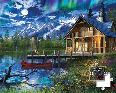 Moon Cabin Retreat 1000 Piece Wooden Puzzle