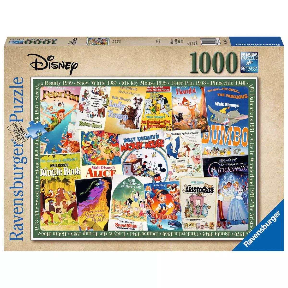 Disney Vintage Posters 1000 Piece Puzzle