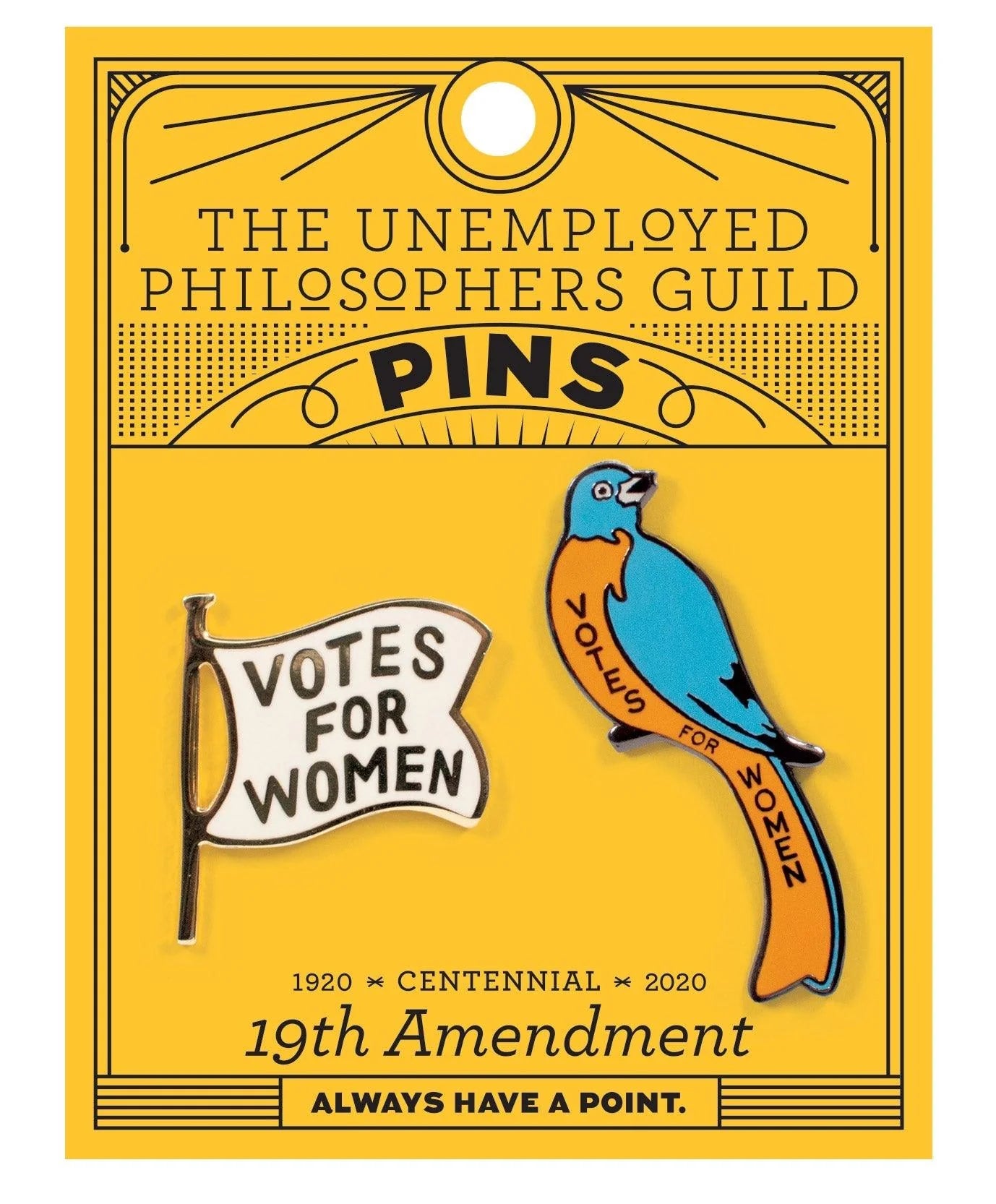19th Amendment Icon UPG 19th Amendment Enamel Pin Set — Bird in Hand