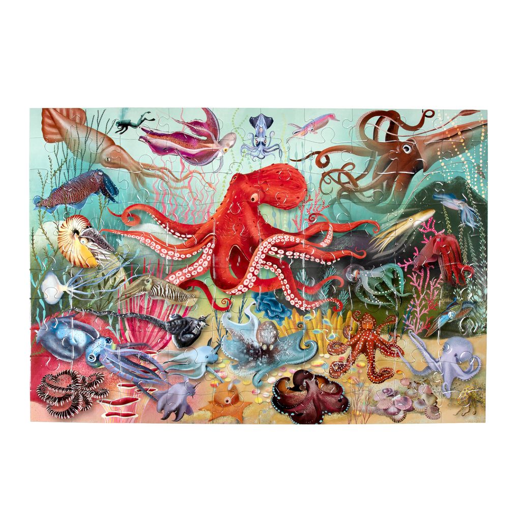 eeBoo Love of Octopuses & Friends 100 Piece Puzzle