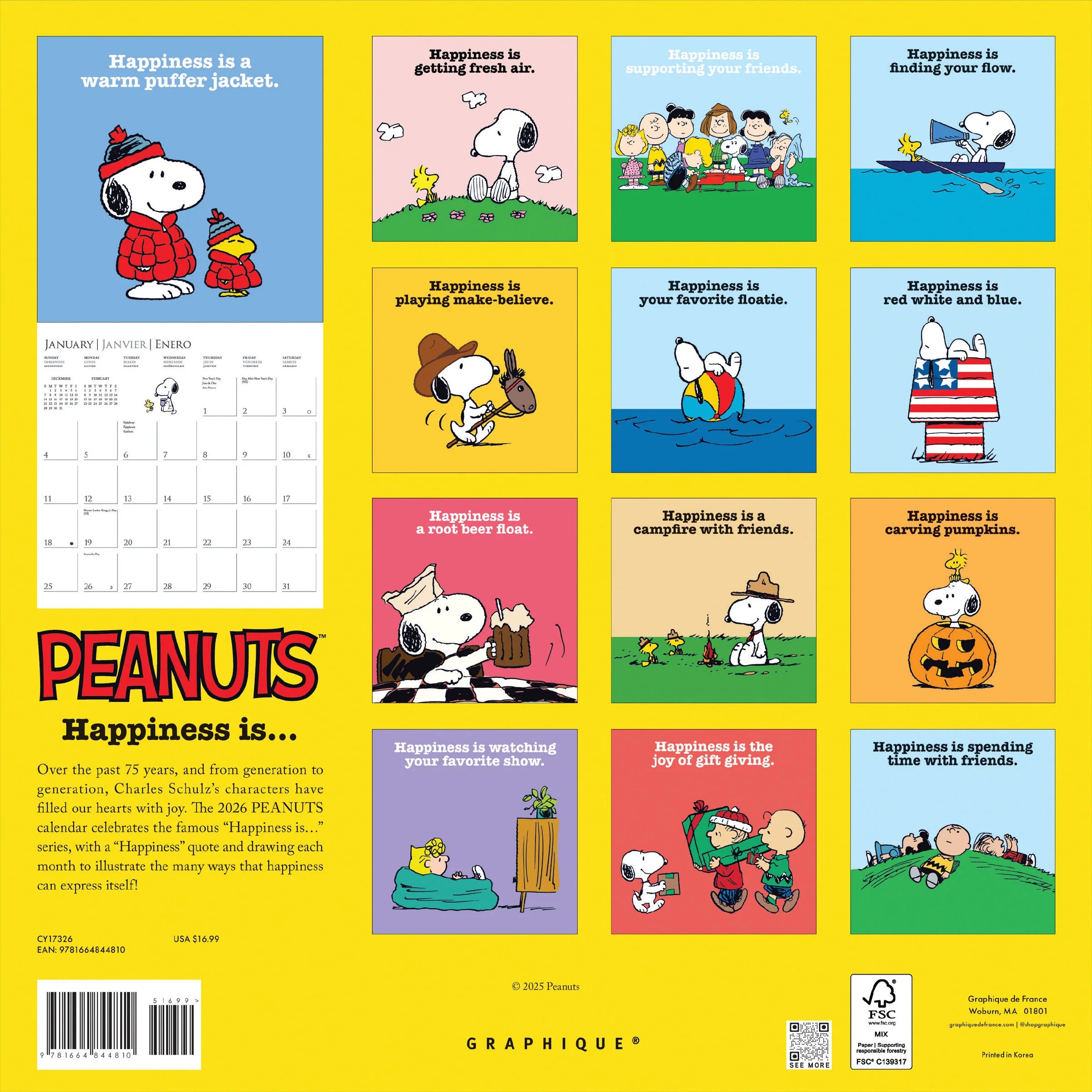 Peanuts 2026 Wall Calendar