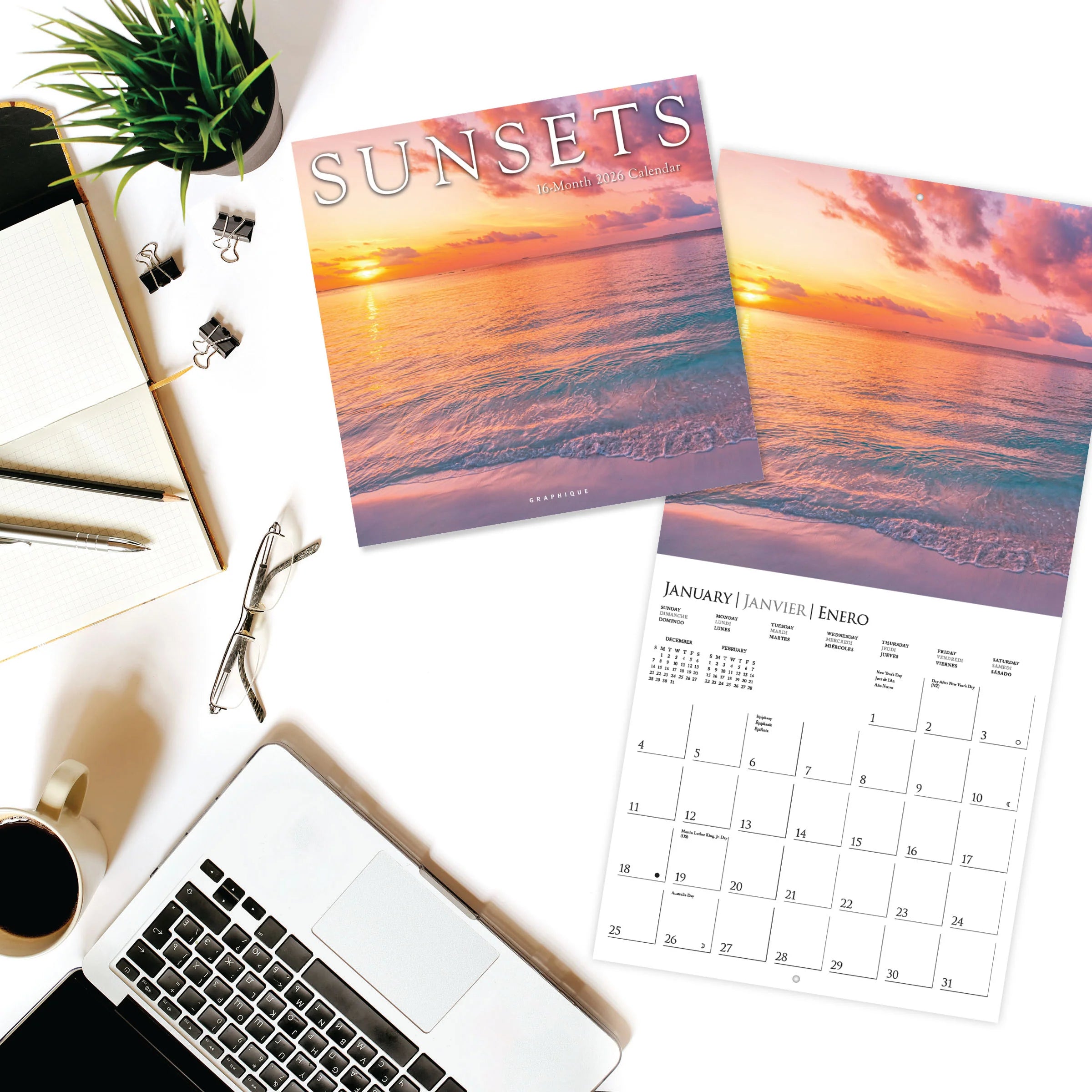 Sunsets 2026 Wall Calendar