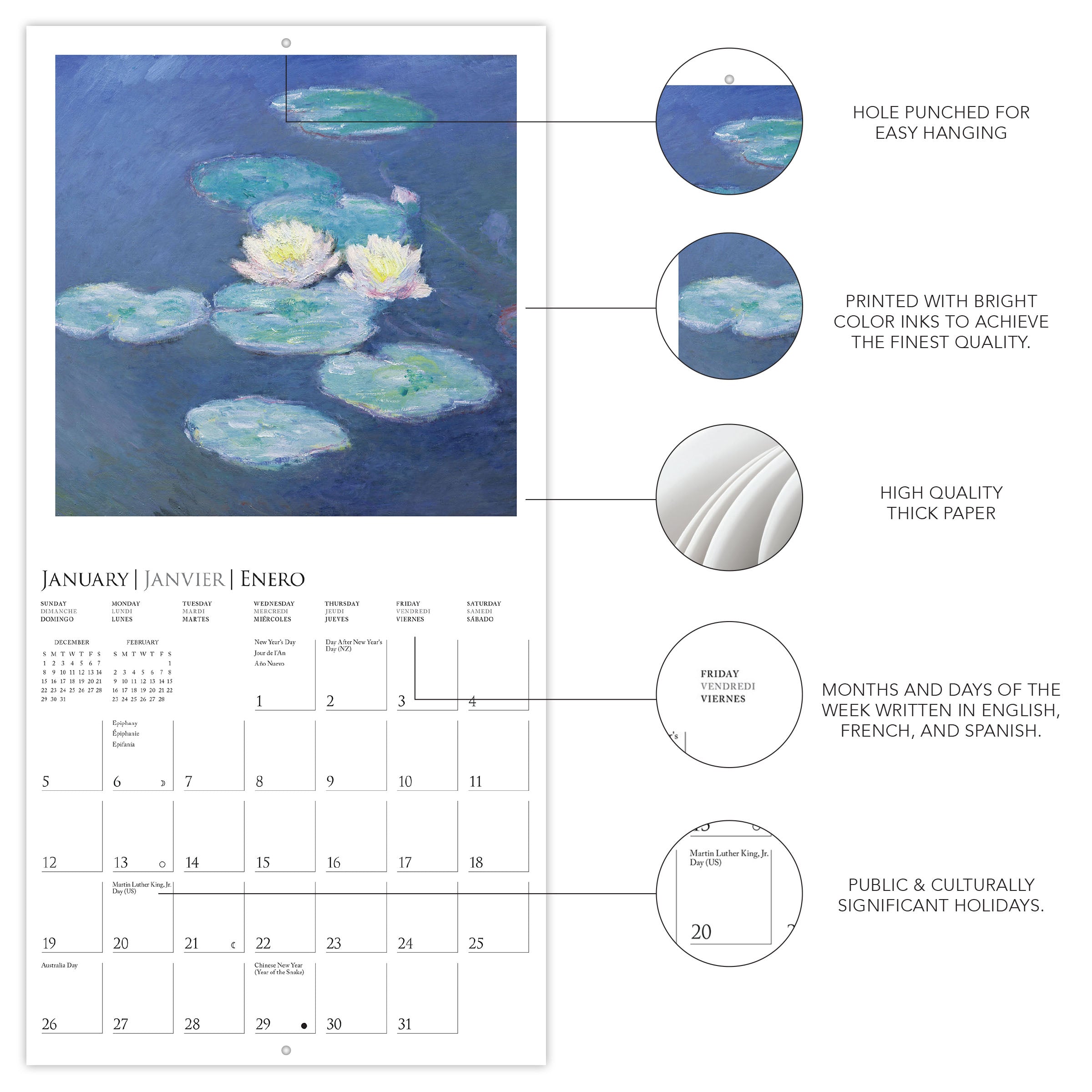 Monet 2025 Mini Wall Calendar    