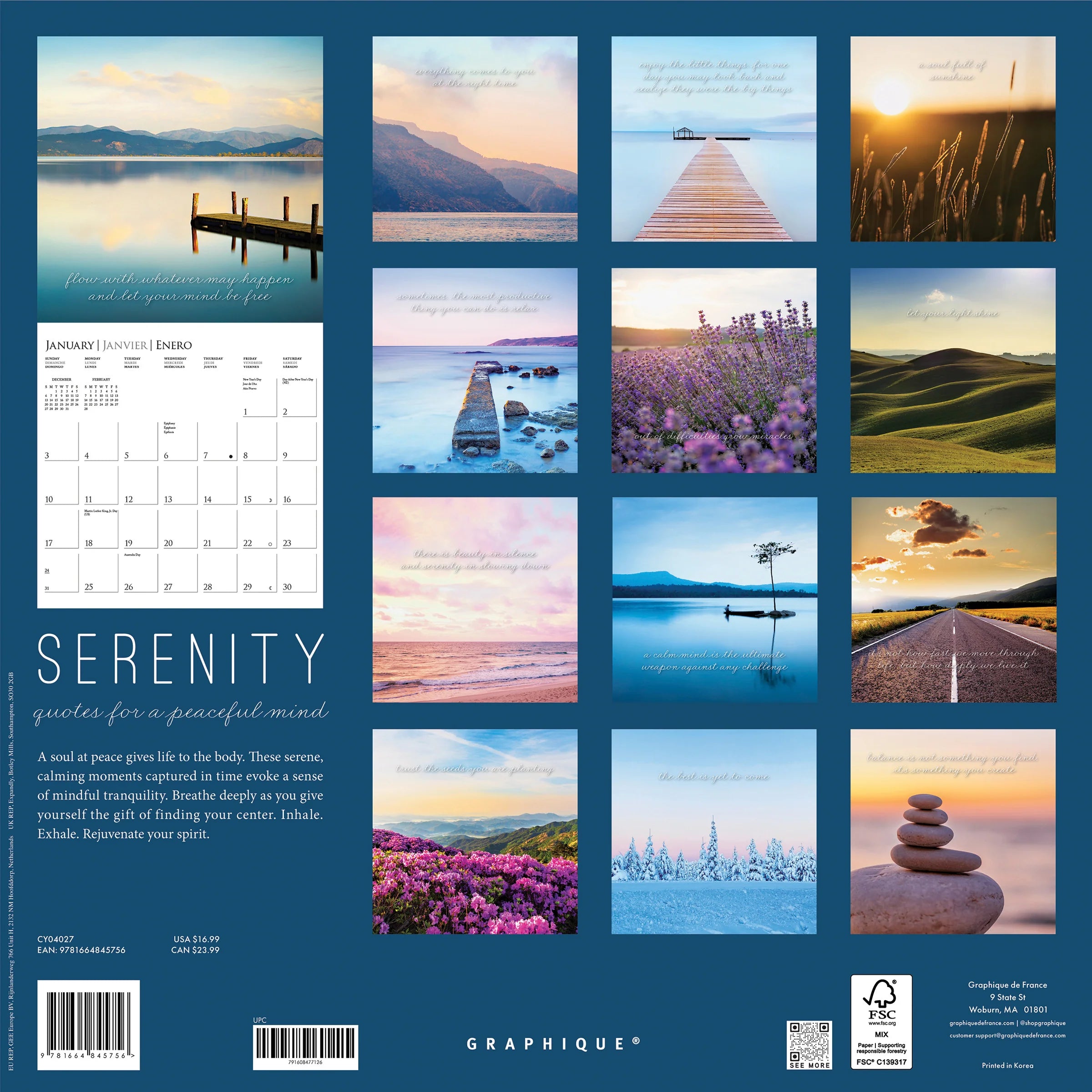 GRPH Serenity 2027 Wall Calendar
