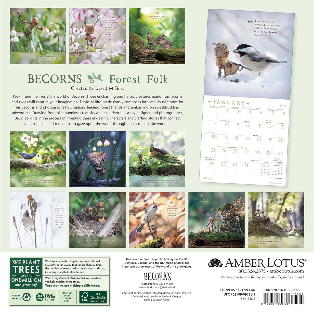 becorns-forest-folk-2024-wall-calendar-bird-in-hand