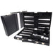 Black Stripe 15" Leatherette Backgammon Set
