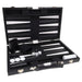 Black Stripe 15" Leatherette Backgammon Set