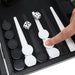 Black Stripe 15" Leatherette Backgammon Set