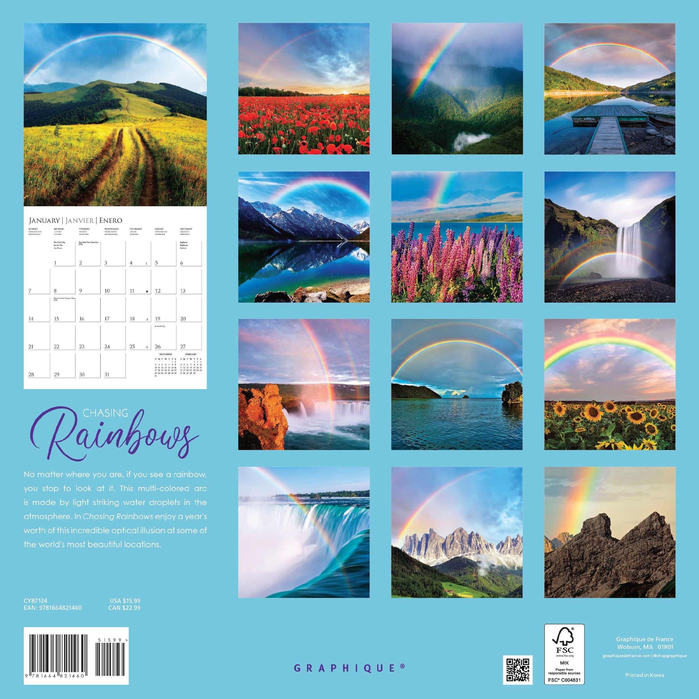 Chasing Rainbows 2024 Wall Calendar    