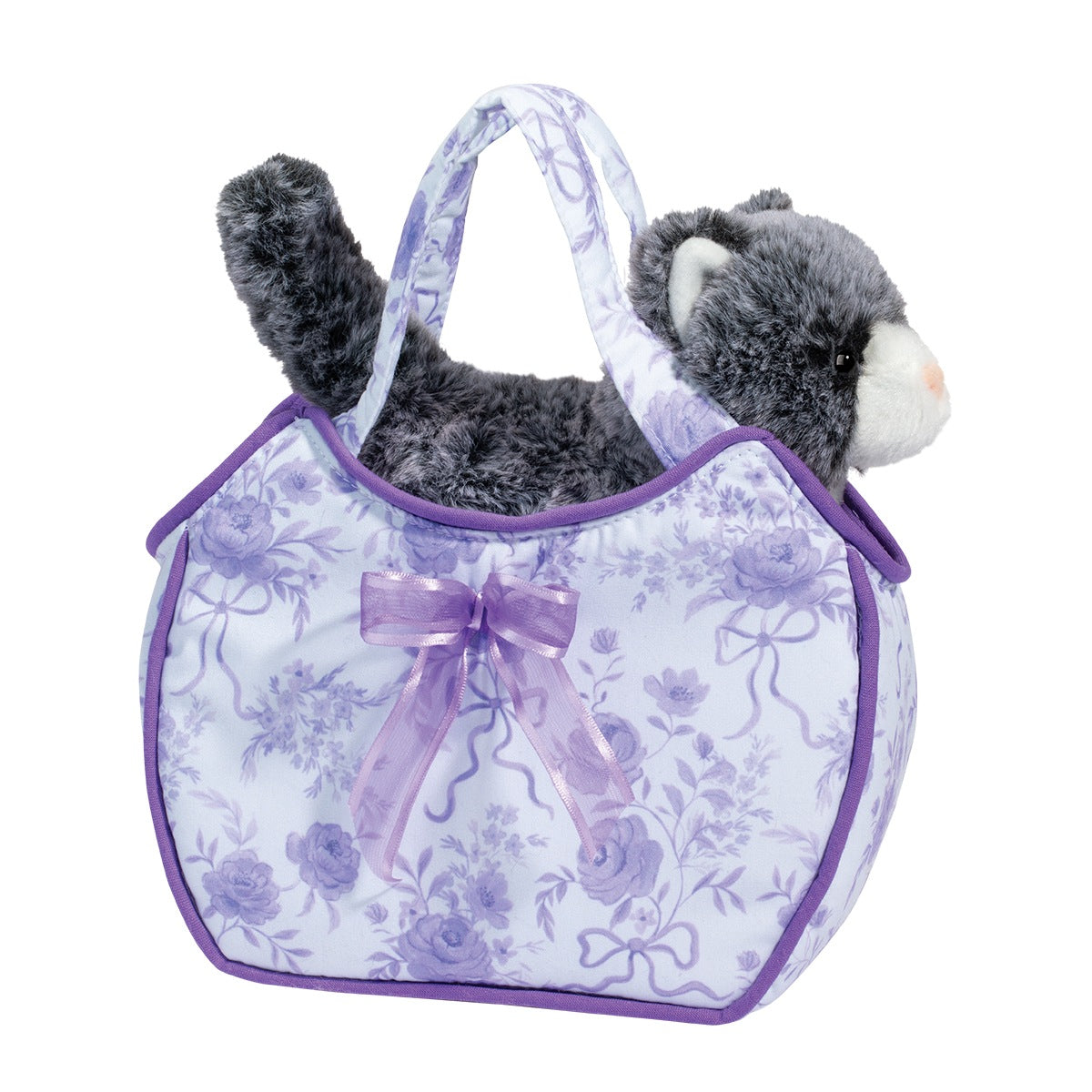 Fancy Flower Sassy Sak with Grey and White Cat