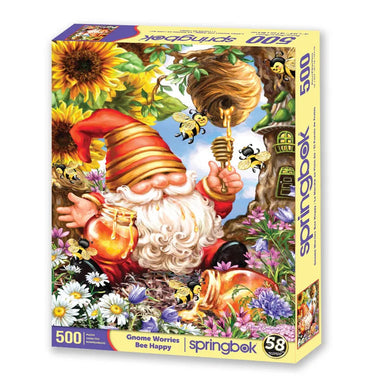 Gnome Worries Bee Happy 500 Piece Puzzle    