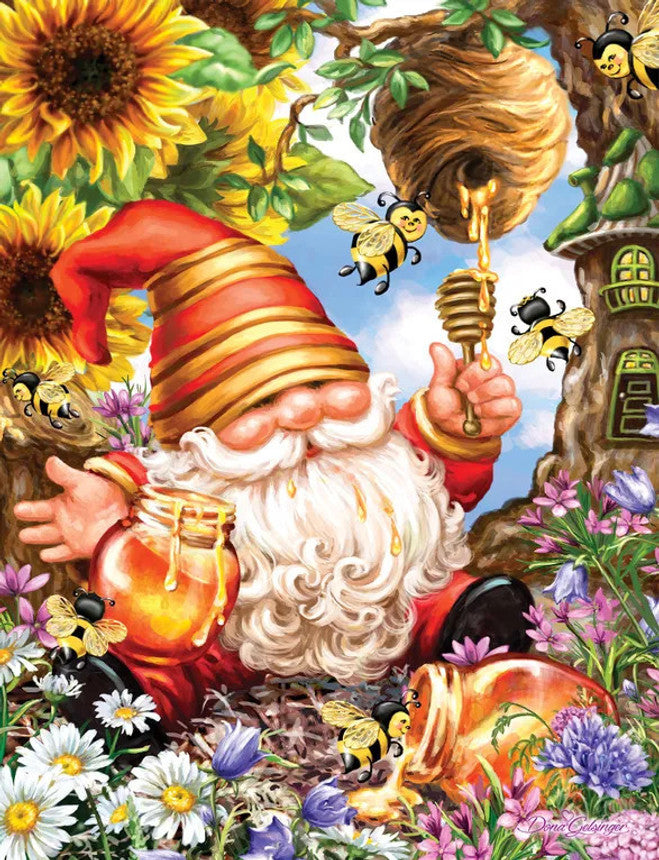 Gnome Worries Bee Happy 500 Piece Puzzle
