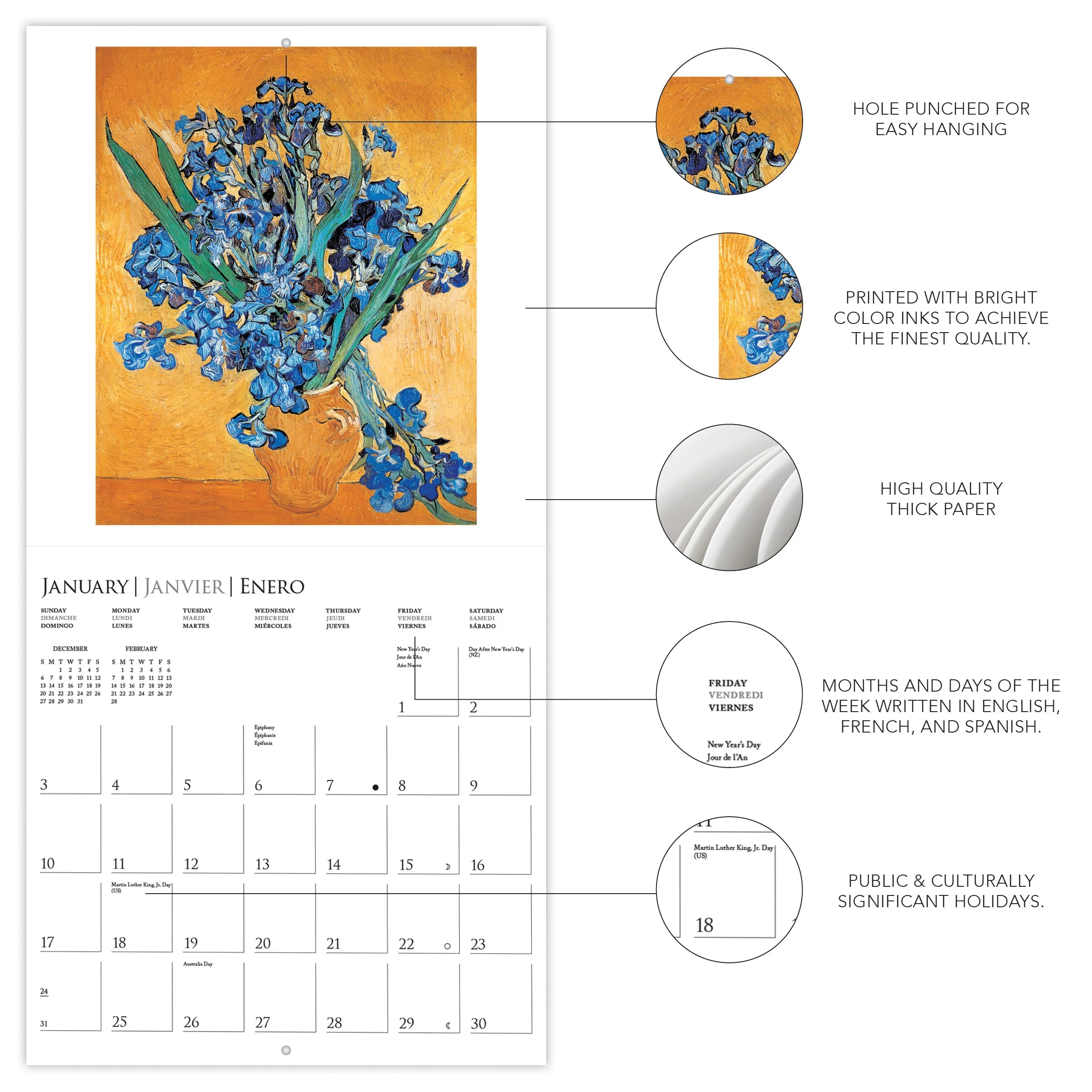 GRPH Vincent van Gogh 2027 Wall Calendar