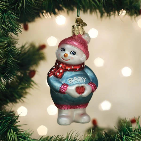 Old World Christmas Expectant Snowlady Ornament