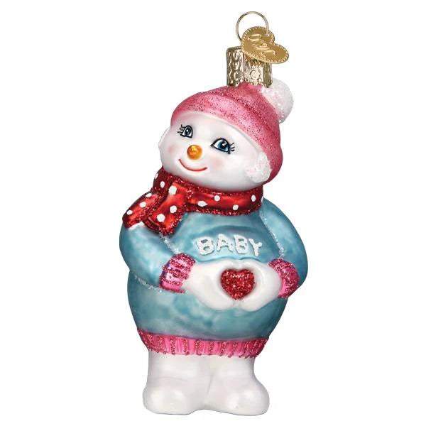 Old World Christmas Expectant Snowlady Ornament