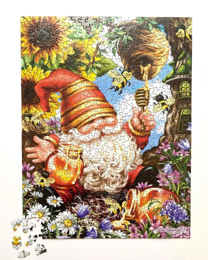 Gnome Worries Bee Happy 500 Piece Puzzle