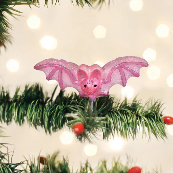 OWC Shimmering Pink Bat Ornament
