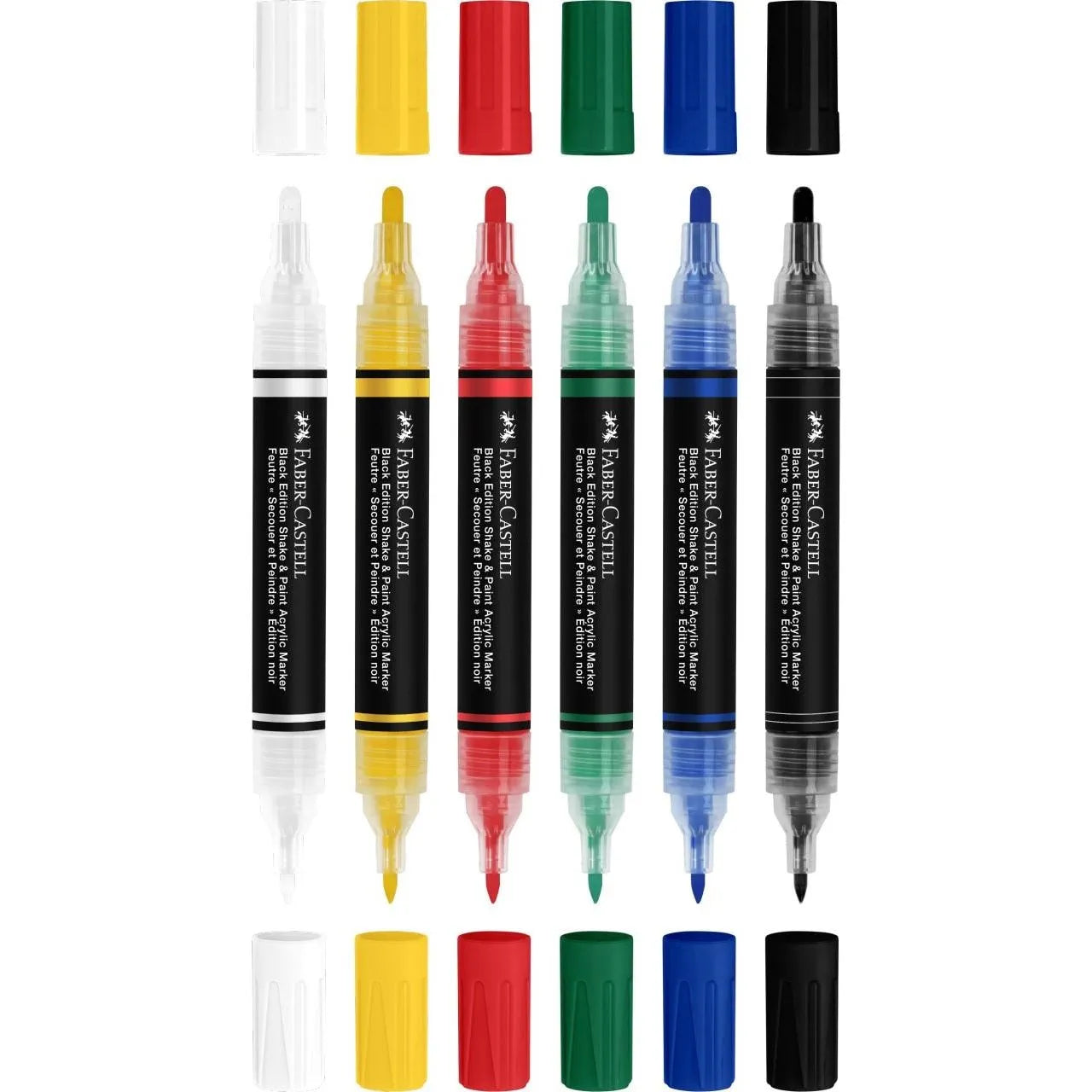 Black Edition Shake & Paint Acrylic Markers - Classic Set of 6