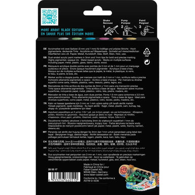 Faber-Castell Black Edition Metallic Shake & Paint Acrylic Markers set of 6