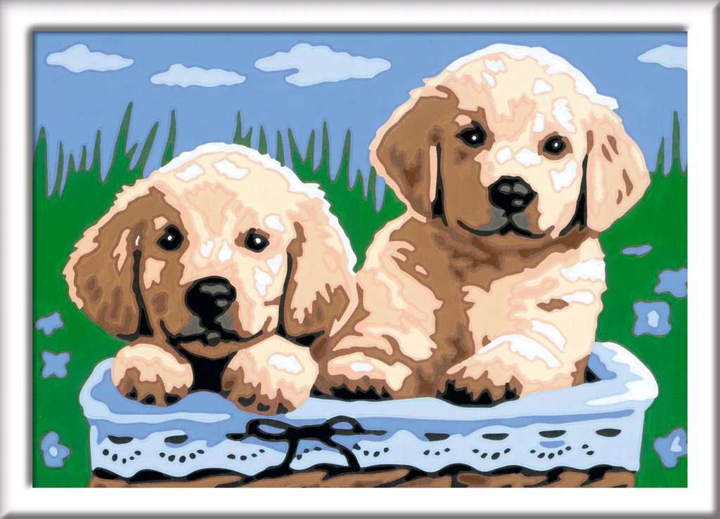 CreArt Cute Puppies Paint By Number Kit    