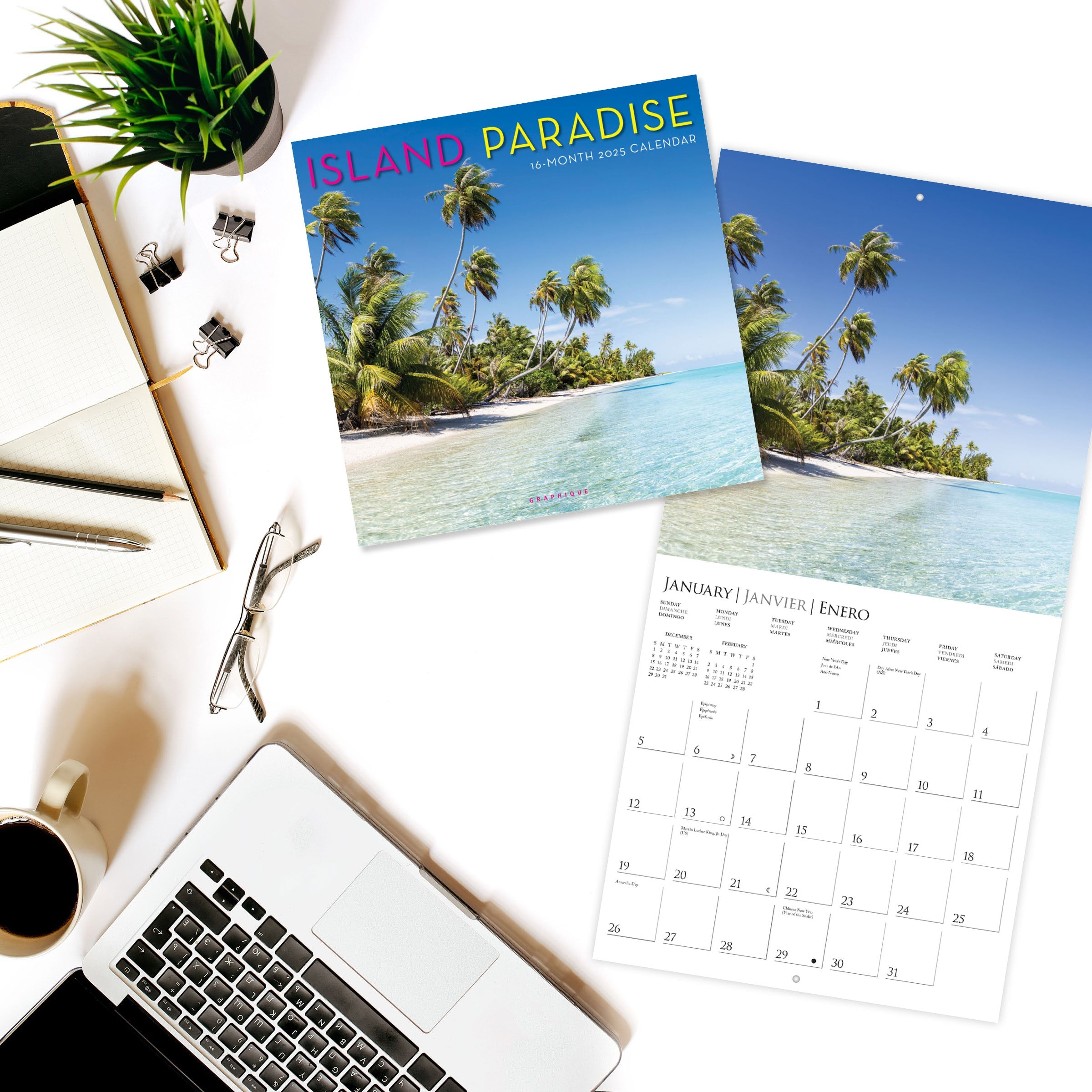 Island Paradise 2025 Wall Calendar    