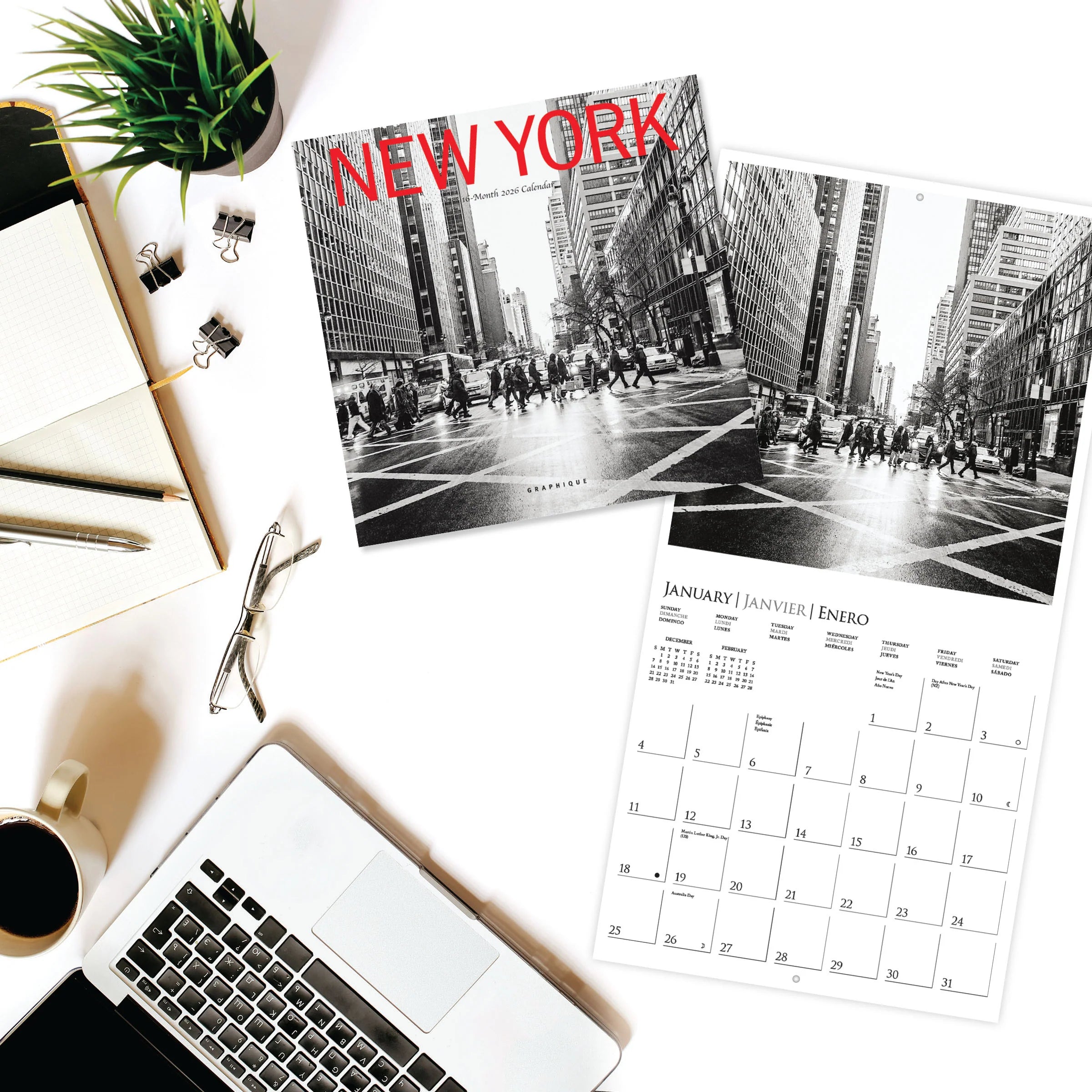 New York 2026 Mini Wall Calendar