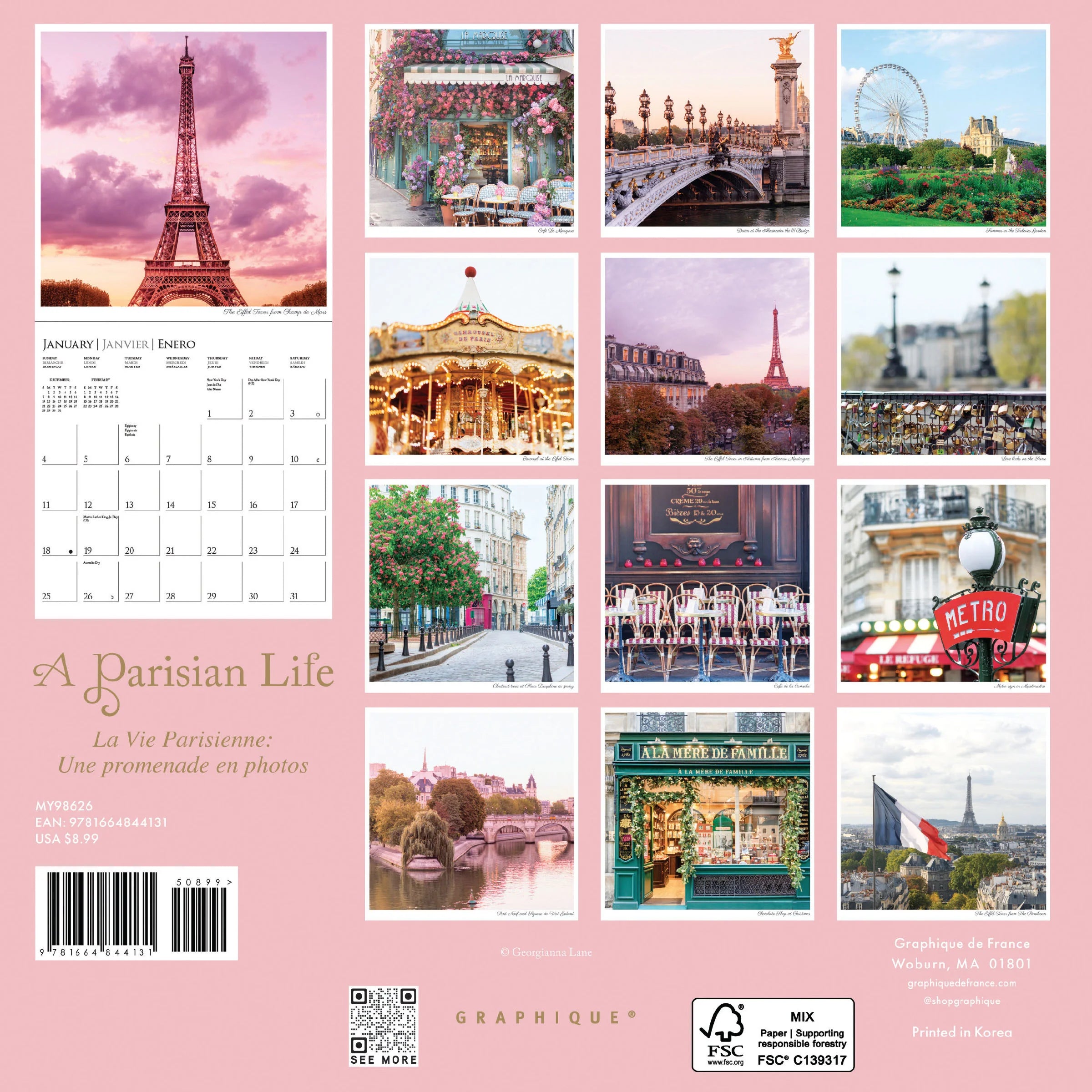 A Parisian Life 2026 Mini Wall Calendar