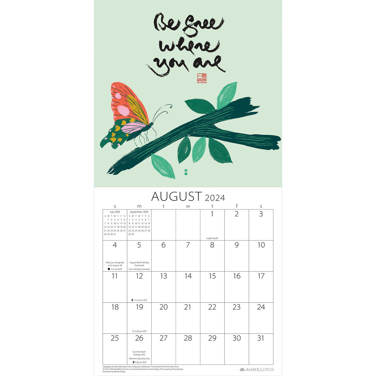 Thich Nhat Hanh 2024 Mini Wall Calendar    