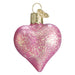 Old World Christmas Pink Glittered Heart Ornament    