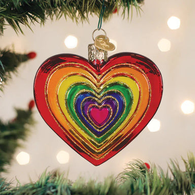 Old World Christmas Rainbow Heart Ornament