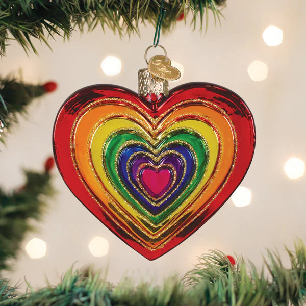 Old World Christmas Rainbow Heart Ornament