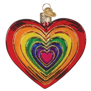 Old World Christmas Rainbow Heart Ornament