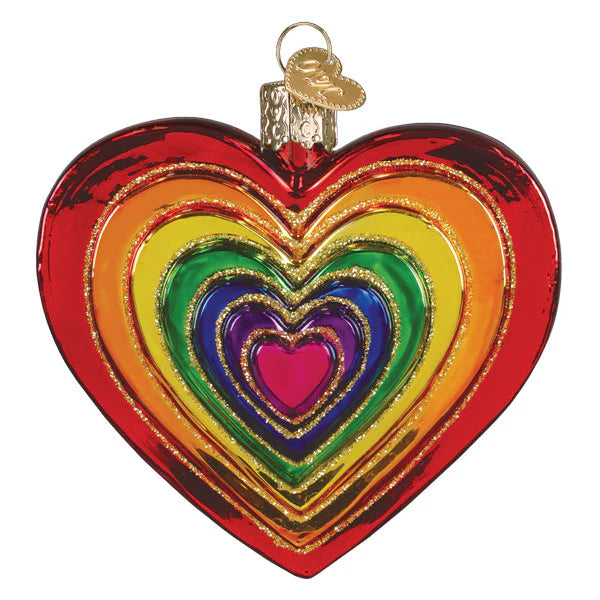 Old World Christmas Rainbow Heart Ornament