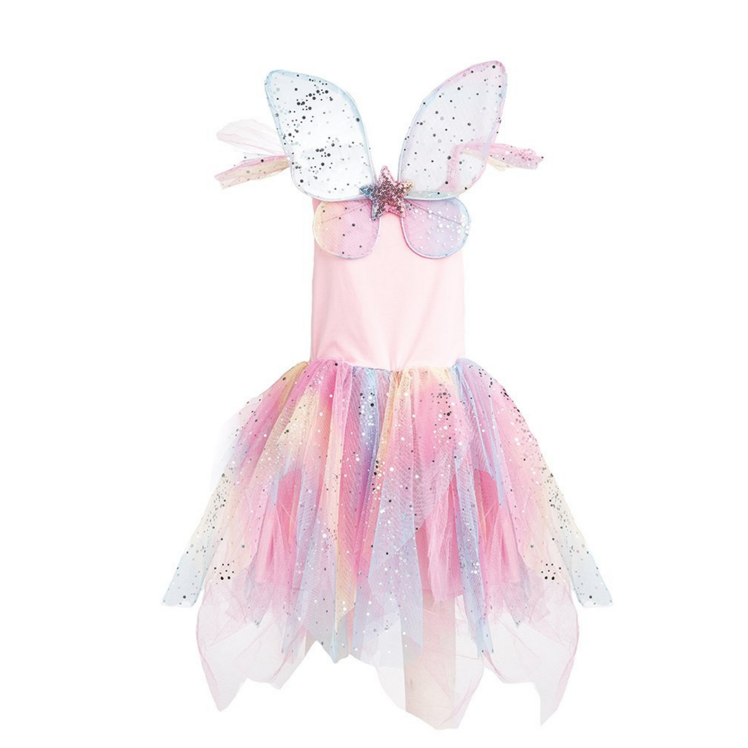 Rainbow Fairy Dress & Wings - Size 3-4