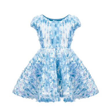 CE Blue Sequins Concert Queen Dress - Size 7-8