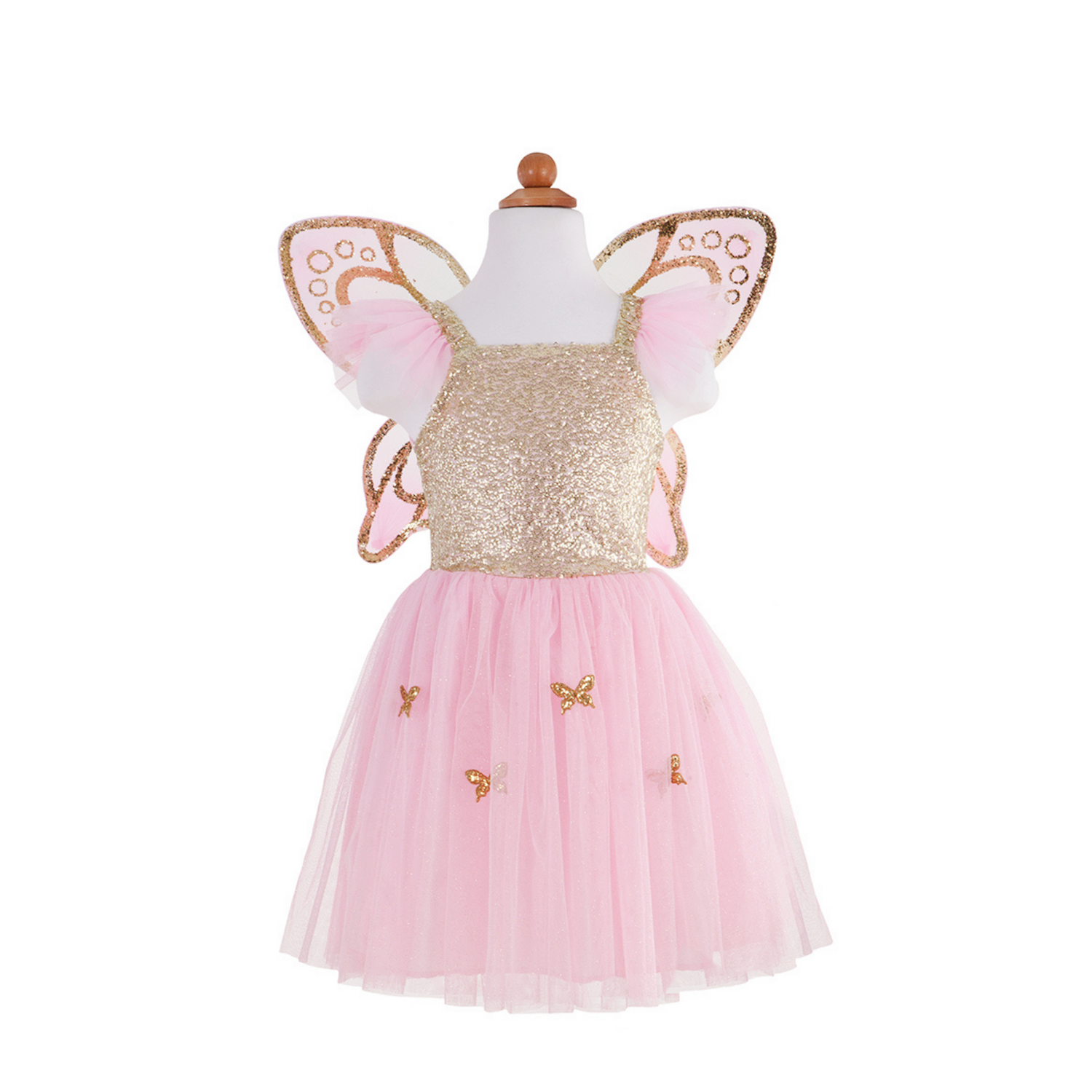 Gold Butterfly Dress With Fairy Wings - Size 5-6