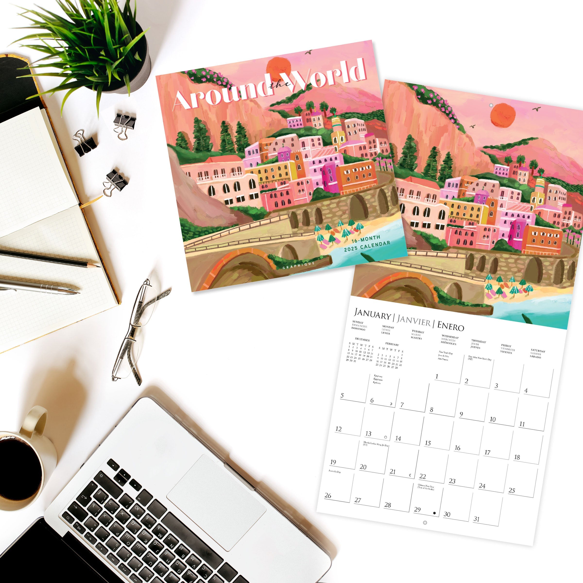 Around The World 2025 Wall Calendar    