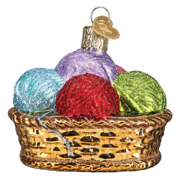 Old World Christmas Basket of Yarn Ornament