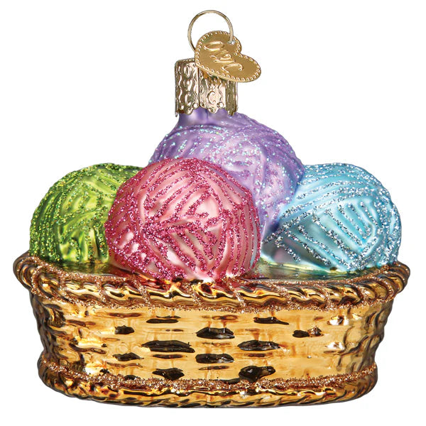 Old World Christmas Basket of Yarn Ornament