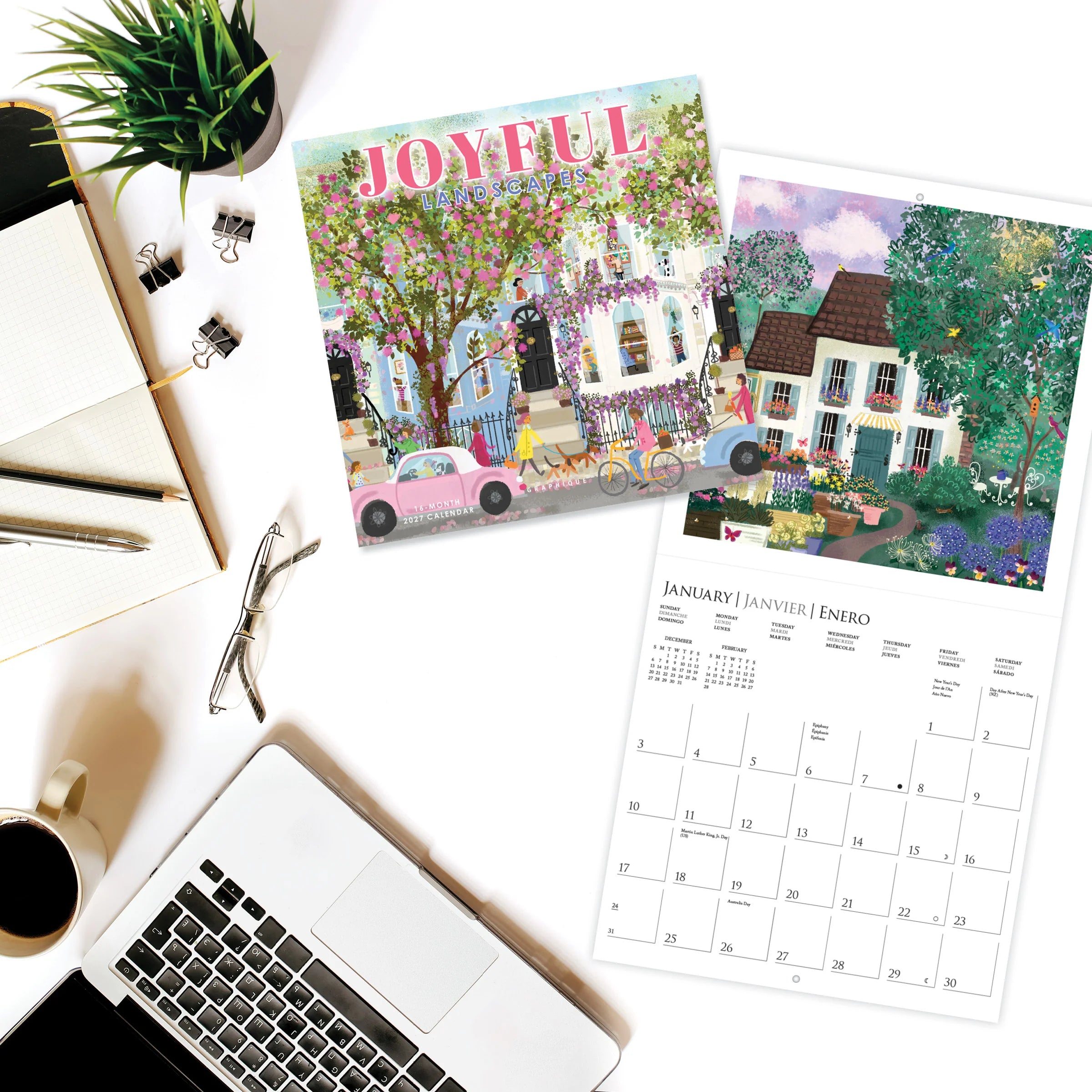 GRPH Joyful Landscapes 2027 Mini Wall Calendar