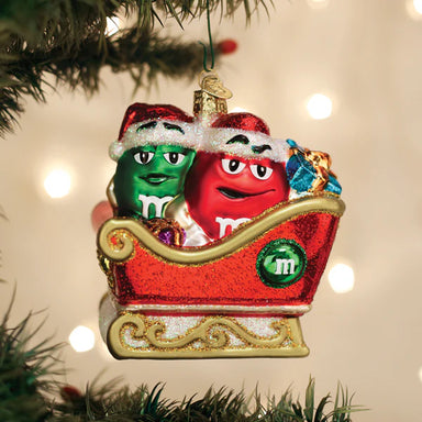 Old World Christmas M&M's In Sleigh