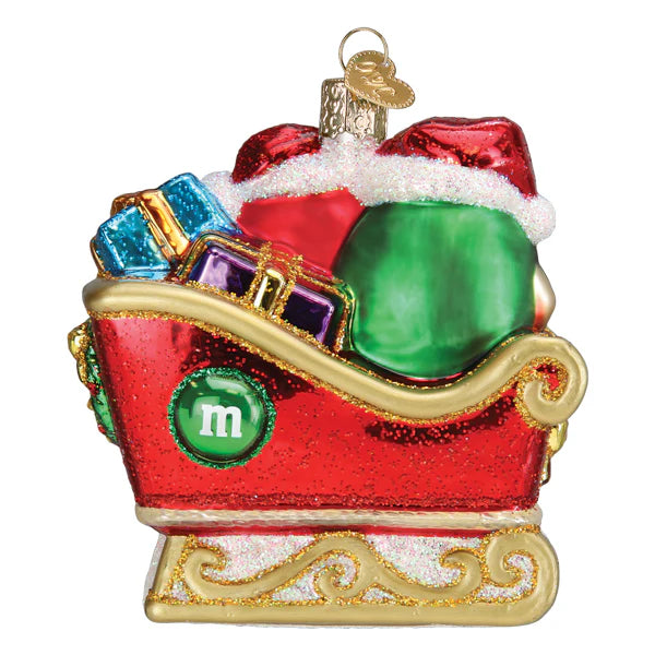 Old World Christmas M&M's In Sleigh