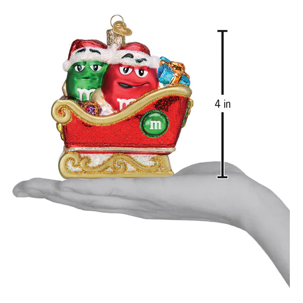 Old World Christmas M&M's In Sleigh