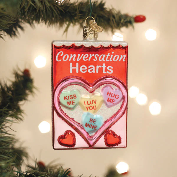 Old World Christmas Conversation Hearts Candy Ornament