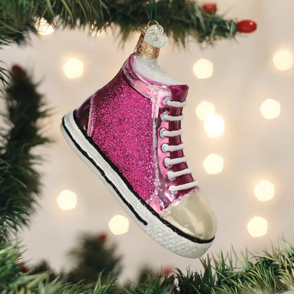 Old World Christmas Pink Fashion Sneaker Ornament