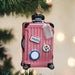 Old World Christmas Pink Rolling Suitcase Ornament